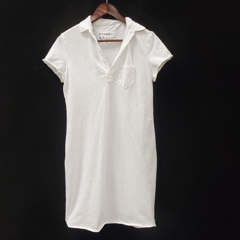 Frank & Eileen Lauren Polo Dress Size S Old Money Minimalist Chic White Pocket